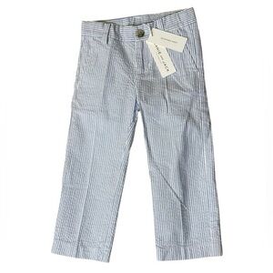 NEW 2T Seersucker Pants Janie & Jack Blue White Stripe Boys $59 Size 2